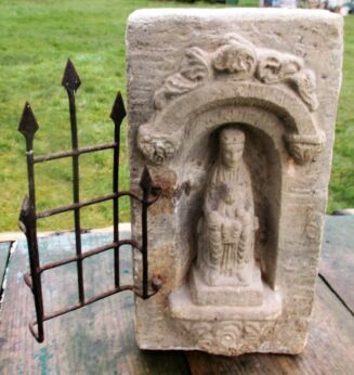 Vintage Chapel Ceracast Belgium Madonna Virgin Mary Baby Jesus Catholic