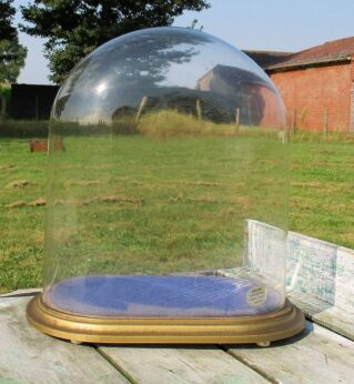 Vintage Oval Hand Blown Glass Dome Globe Mantel Clock Steam punk 13.75"