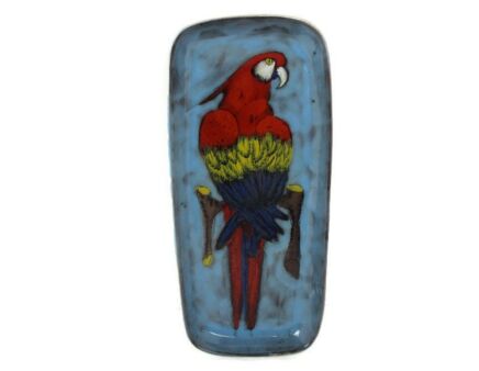 Fantoni Gambone Style Italin Pop Art Funky Ceramic Italian Wall Plaque Dish glazed Modernist Parrot