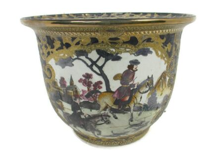 Antique Planter Flower Pot Jardiniere Sèvres Limoges Style Chinoiserie Hunters
