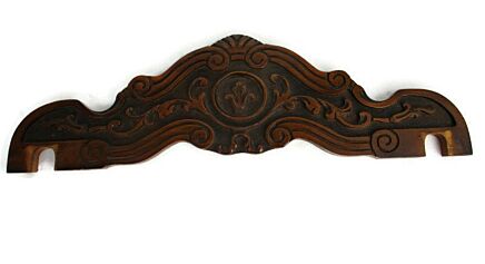 Hand Carved Wood Pediment Ornate Over door Architectural Antique Small French