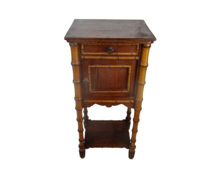 Bamboo Tiki style Side Cabinet Table Nightstand Vintage Mid Century Gorgeous HTF