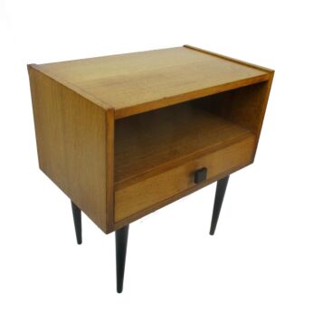 Vintage Funky Nightstand Wood Mid Century Danish Modern style End table Commode