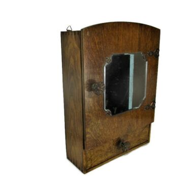 Art Deco Kitchen Apothecary Medicine Wall Bathroom Cabinet Wood Mirror Lovely