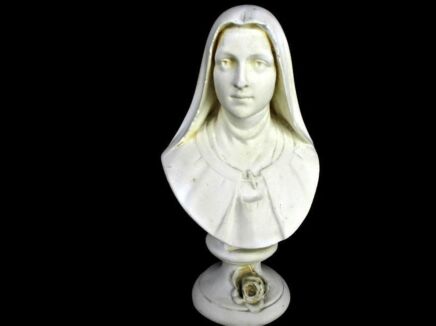Bust Statue Saint Therese Lisieux Little Flower of Jesus Duffour Paris Resin