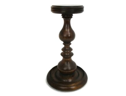 French Oak Side Display Table Pedestal Plant Bonsai Stand Barn Country Farmhouse Cottage Style 21.65"