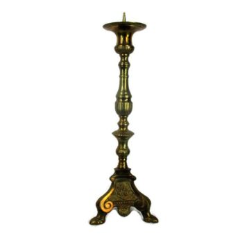 Large Antique Candle Holder Candlestick Church Altar Monastery Brass Angels