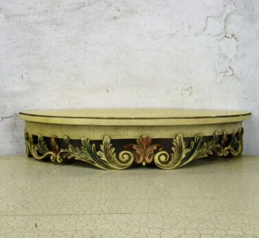 Ornate Wall Mounted Console Shelf French Provincial Corbel Crackled Wood HTF