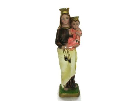 Statue Virgin Mary Our Lady Madonna Statue Infant Child Polychrome Italy Plaster