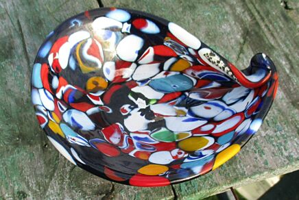 millefiori 70s Murano Venetian Art Glass Dish Bowl Small