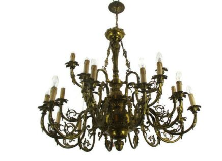 Huge Rococo Chandelier 21!!!! Lights Bronze Doré Gilded Ornate Impressive