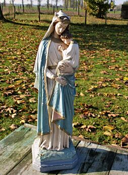 Sweet Statue Virgin Mary Madonna Infant Jesus Plaster Sedes Sapientiae Wisdom
