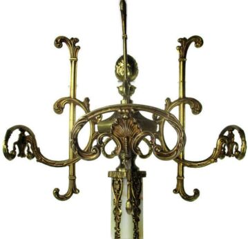 Vintage Onyx Marble Brass Hall Tree Coat Hat Rack Stand Hollywood regency WOW