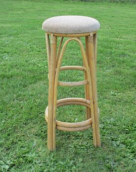 Vintage Bamboo Stool Chair Barstool Rattan Wicker