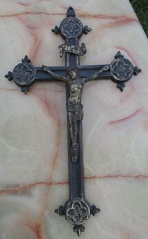 Very Lovely Brass Hanging Crucifix Cross Jesus Christ Decorative Antique