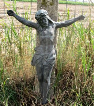 X Large Antique Brass Bronze Corpus Jesus Christ Church 19th 20th Century 24.41"