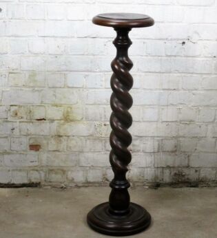 Barley Twist hand Carved Wood Pedestal Display Table Plant Stand 36.61"