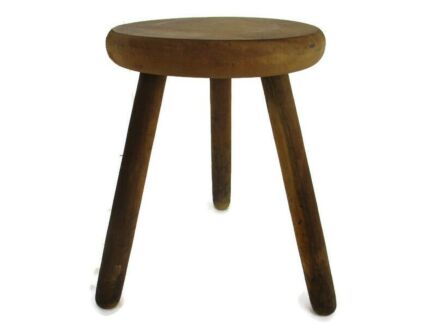 Wooden Tripod Milking Stool Pedestal Table Pedestal Plant Stand Barn Style
