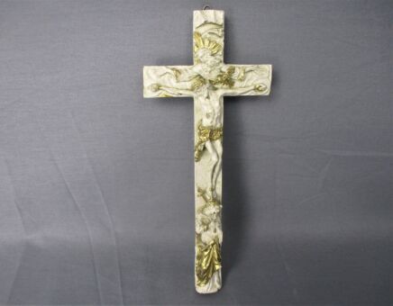 Lovely Wall hanging Crucifix Cross God The Father Mary Magdala resin Wood