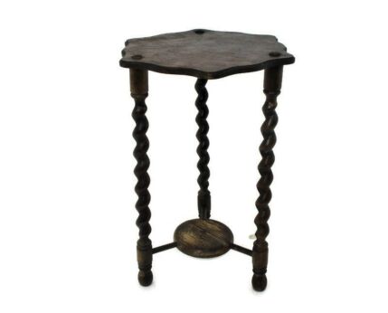 Barley Twist Tripod Side Display Table Pedestal Plant Bonsai Stand Country Barn Farmhouse style