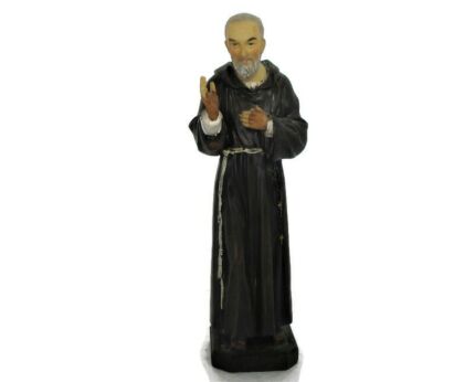 Statue Figurine Padre Pio Pietrelcina Italian Resin Catholic Christianity Collector 7.28"
