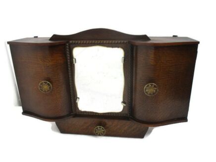 Double Apothecary Bathroom Medicine Kitchen Cabinet Wood Art deco Lovely