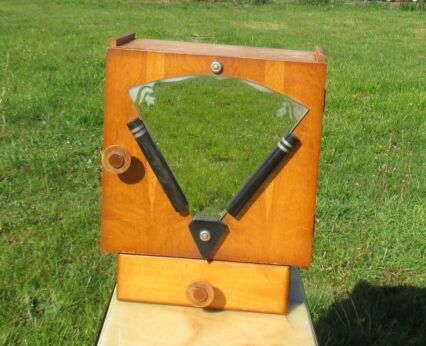Sweet Antique French Art Deco Display Wall Cabinet Glass mirror