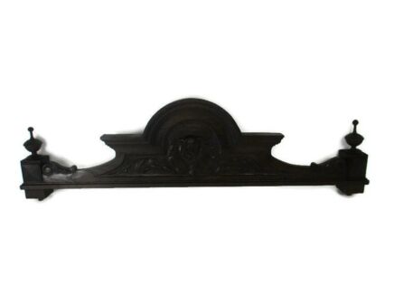 Hand Carved Wood French Pediment Flowers Heart Ornate Over door Architectural Reclaimed Antique Jester Figurine  Large Gorgeous