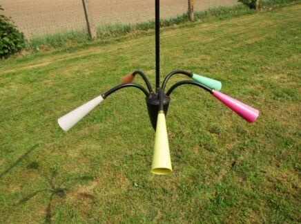 Original 1950s 60s Vintage Italian Hanging Chandelier era Stilnovo Sputnik Eames