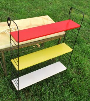 Vintage Authentic Tomado 60s Midcentury Design Wall Shelving Unit Marked Retro Dutch
