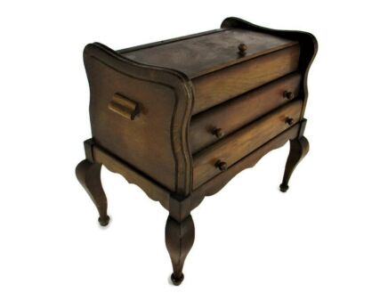 Sewing Quilting Box Organizer Cabinet Vintage Chest of Drawers Wood