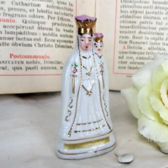 Mini statue Our Lady of Montaigu Scherpenheuvel Porcelain Gorgeous HTF 3.54"