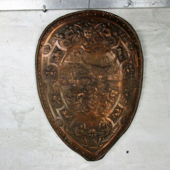 Copper Shield Copy of Elkington's Milton's Paradise Lost Battle Wall Hanging