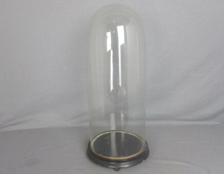 antique Round Hand Blown Glass Dome Globe Steampunk Display 18.11" D 7.28"