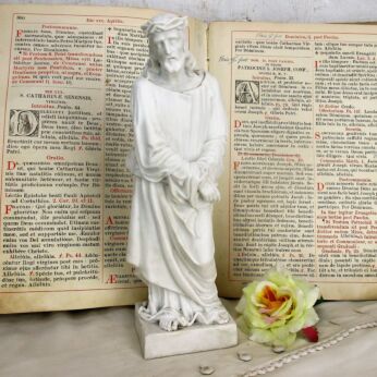 French Antique 1900 Bisque Statue Jesus Christ with Tied Hands HTF Gorgeous