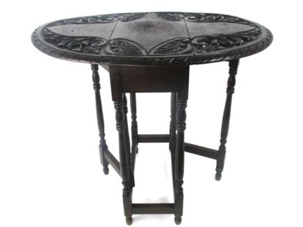 Antique Wooden Oval Drop Leaf Gate Table Gorgeous Victorian Style Barn Country Gorgeous