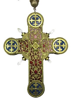 Exquisite Chandelier Crucifix Cross Church Pendant Religious Ormolu 8 Lights WOW