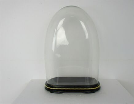 XL Antique Victorian Oval Hand Blown Glass Globe Dome Clock Steampunk 24" x 16"