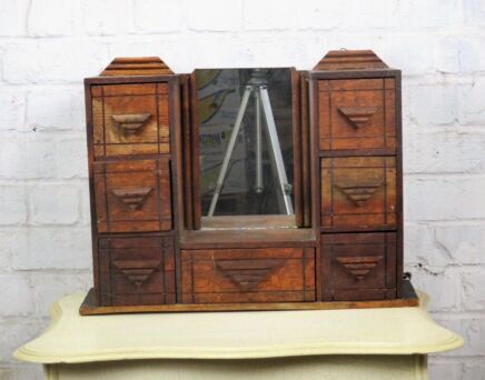 Vintage Retro Kitchen Medicine Cabinet Apothecary Mirror Inlay 7 drawers