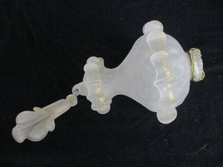 Venetian Murano Chandelier Replacement Part White Gold Italian Art Glass Reclaimed