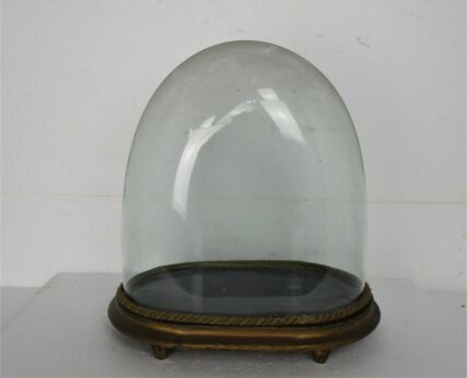 Antique Victorian Oval Hand Blown Glass Globe Dome Doll Clock 12.79" H 11.88"W