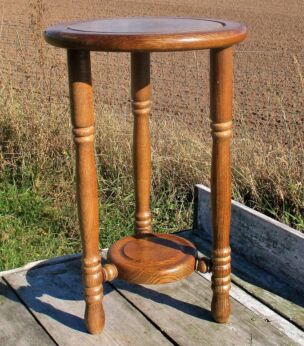 Vintage Small tripod Two Tier Pedestal Side Table Plant stand Wood
