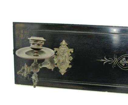 Antique Couple Piano Candle Holder Sconces on Piano Board Etched Pattern