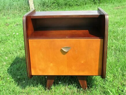 Vintage Nightstand Cabinet Mid Century Modern Modernist End table