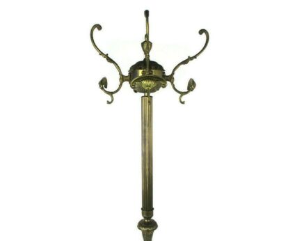 Standing Hall Tree Coat Hallway Rack Brass Hollywood regency Italian Eyecatcher Fish Base