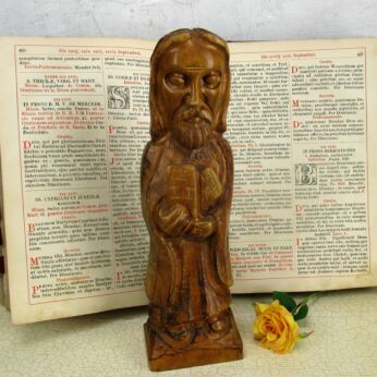 Hand Carved Wood Statue Moses Ten Commandments Collector HTF