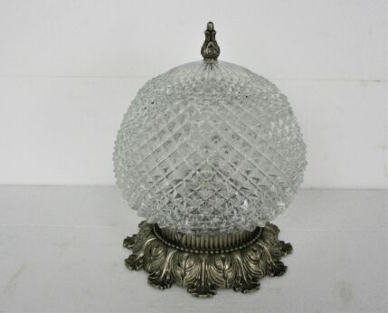 Gorgeous Ceiling Lamp Fixture Plafonniere Ornate Brass Bubbled Glass 1 light
