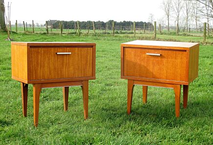Pair Vintage Nightstands End tables Mid Century Danish Modern Authentic Retro