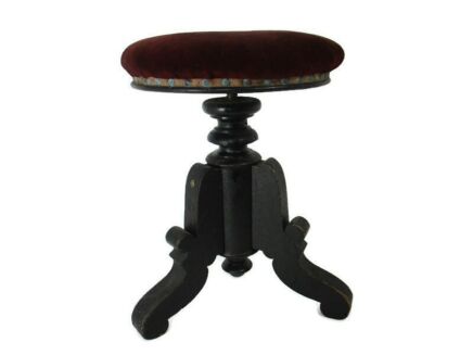 Edwardian Style Piano Bench Chair Stool  Gorgeous Wood Fabric Antique