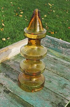 Large Nanny Still Scandinavian Amber Shade Stalactites Finland Raak Art Glass